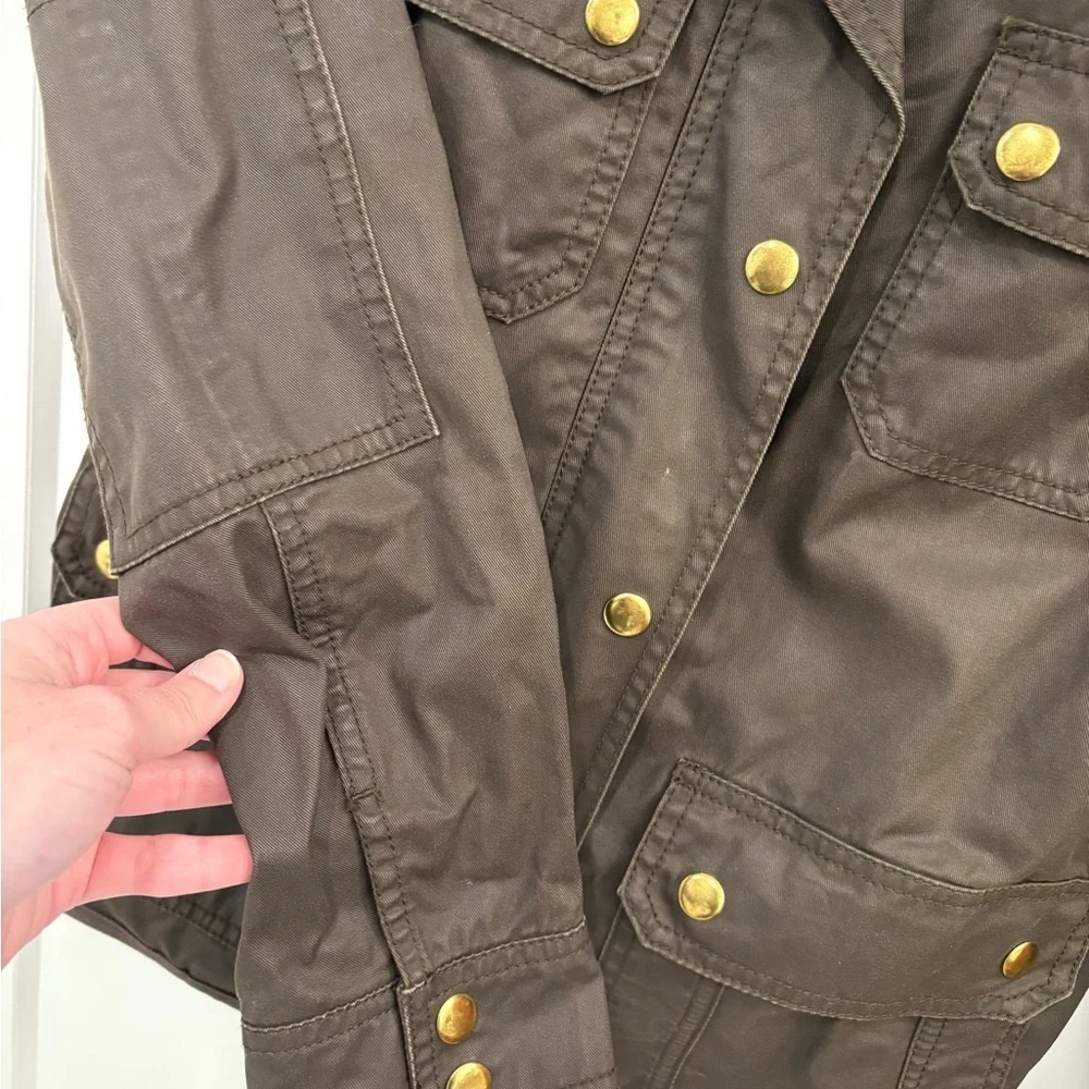 J. Crew Downtown Olive Green Utility Waxed Field Jacket Size XS - Picture 13 of 16